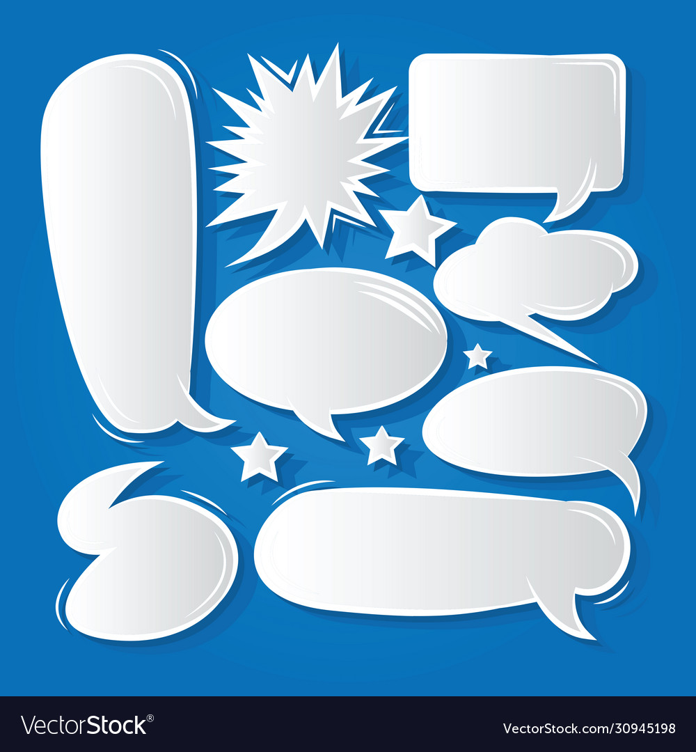 Comic speech bubbles icons collection color