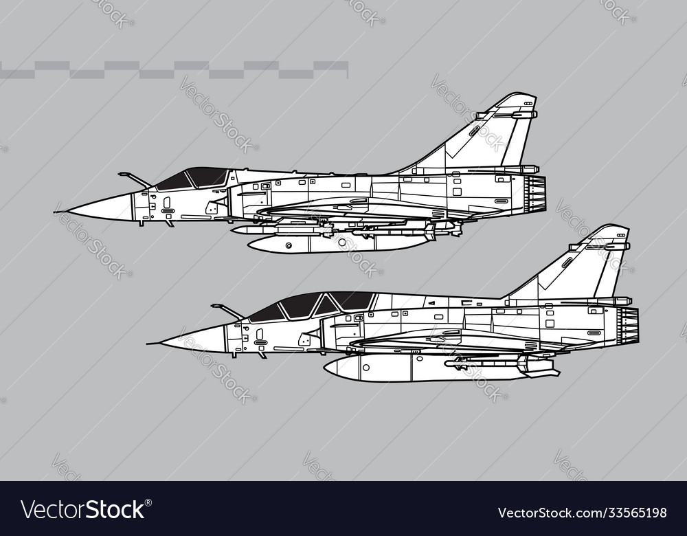 Dassault mirage 2000 Royalty Free Vector Image