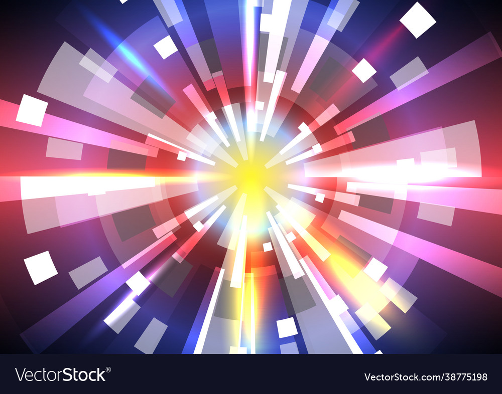 Glowing technology speed communication data link vector image Glowing technology speed communication data link