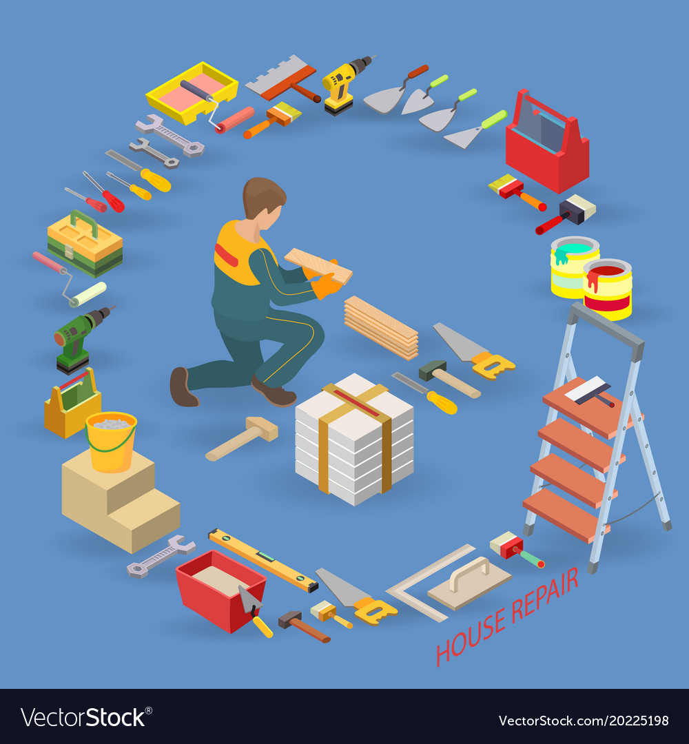 Home Reparatur isometrische Template Builder