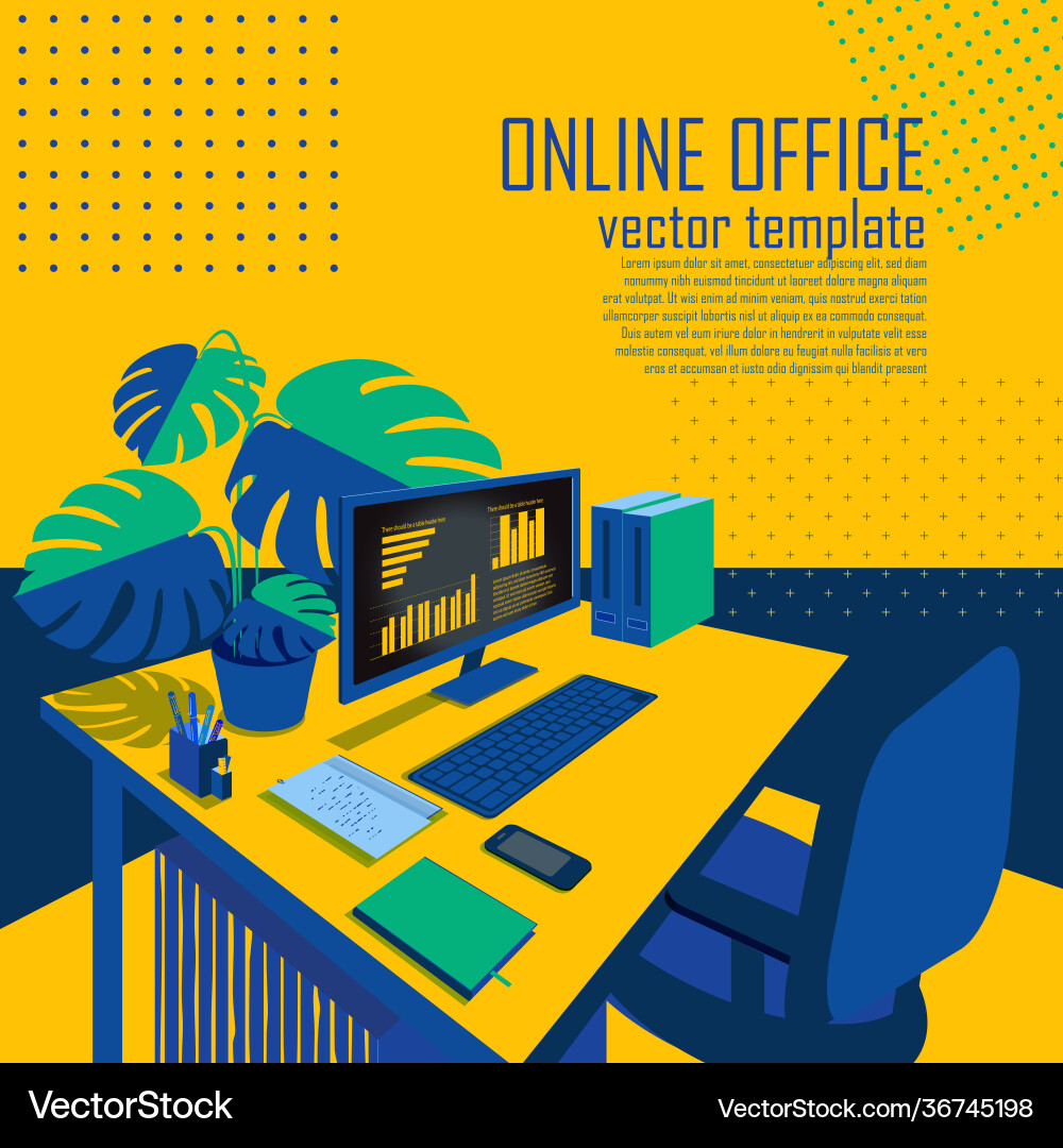 Isometric image workplace Royalty Free Vector Image