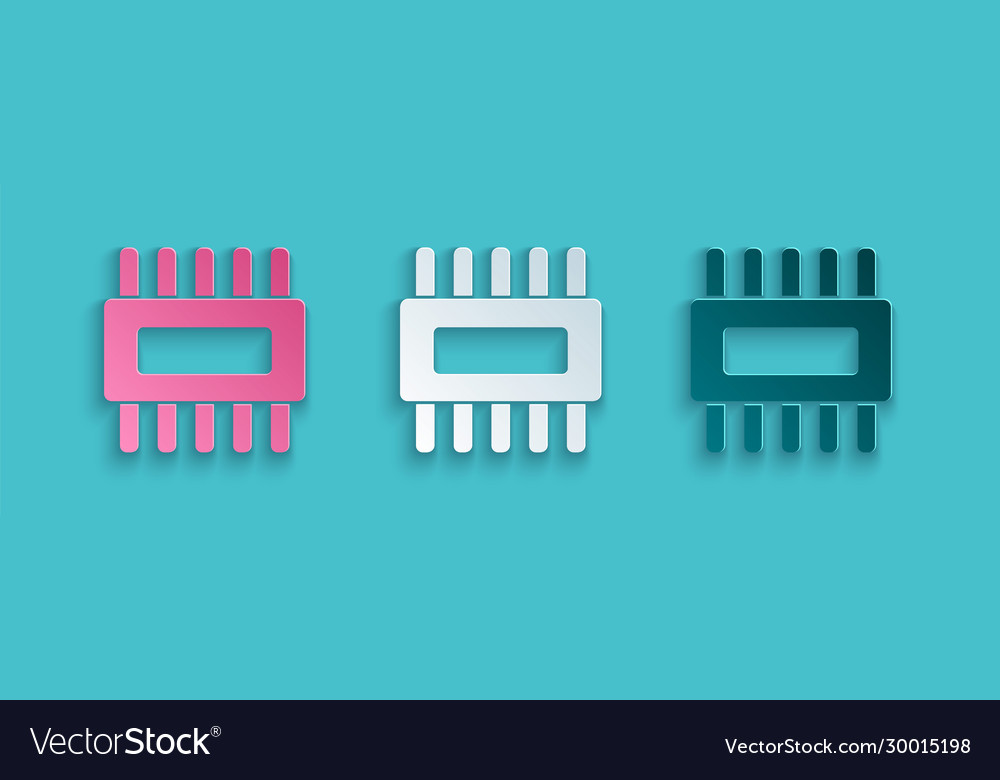 Papier schneiden Computerprozessor mit Mikroschaltungen vector image Papier schneiden Computerprozessor mit Mikroschaltungen