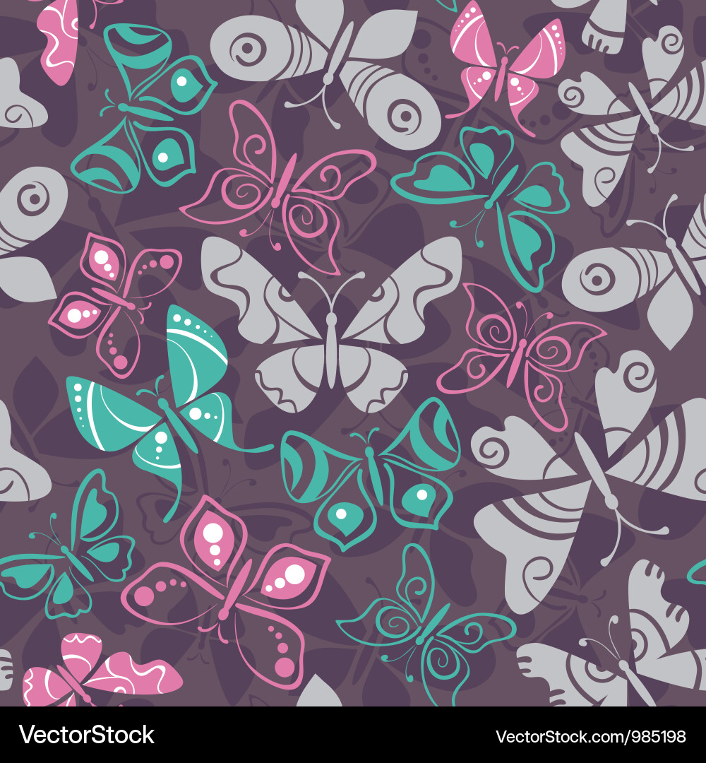 Seamless pattern with butterflies Royalty Free Vector Image