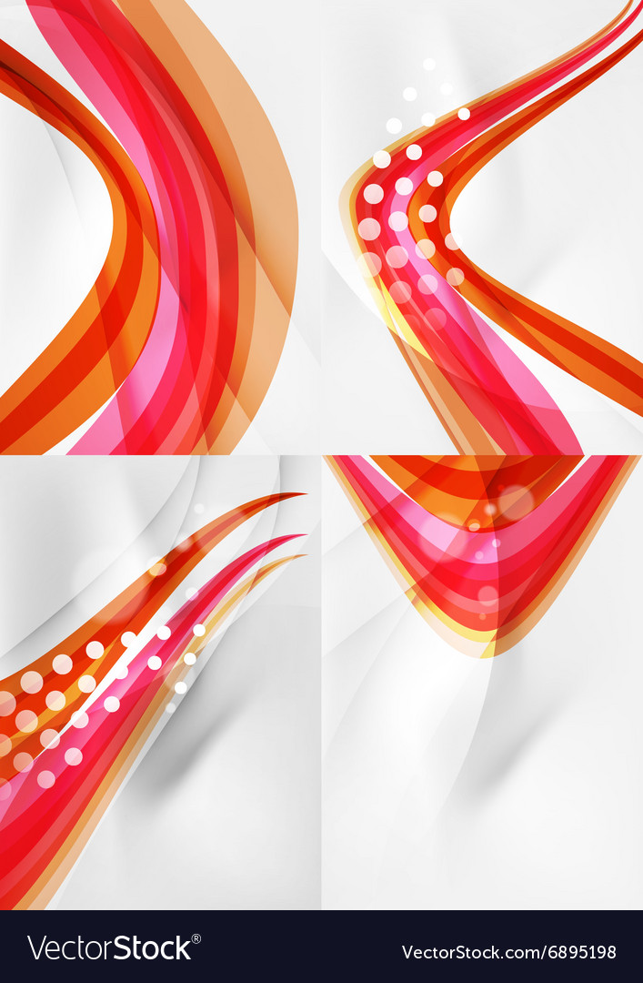 Set abstract backgrounds curve wave lines