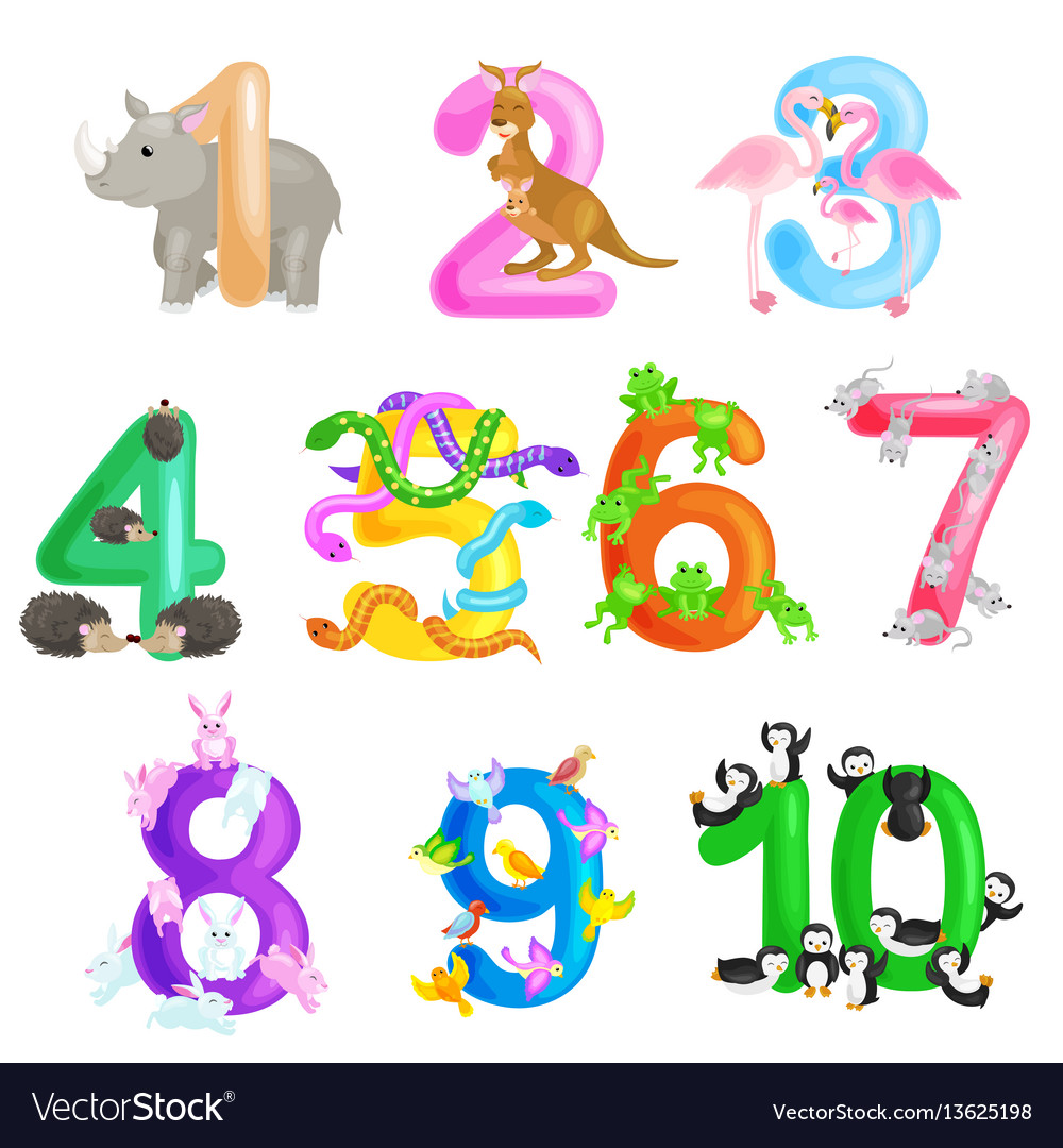 Set of ordinal numbers for teaching children Vector Image