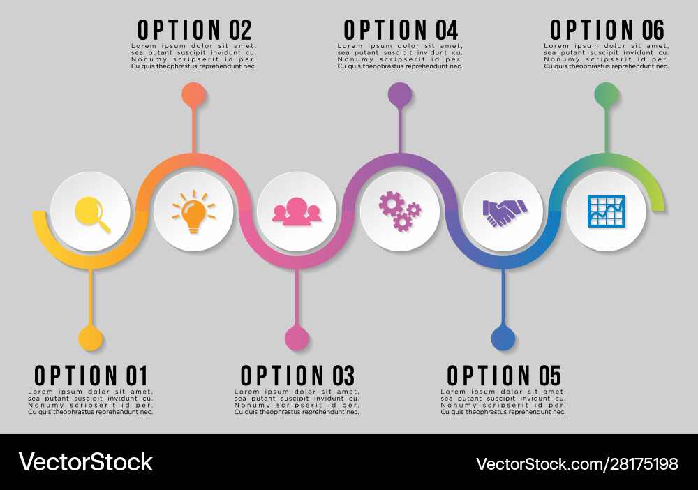 Timeline infographic design template with 8 Vector Image