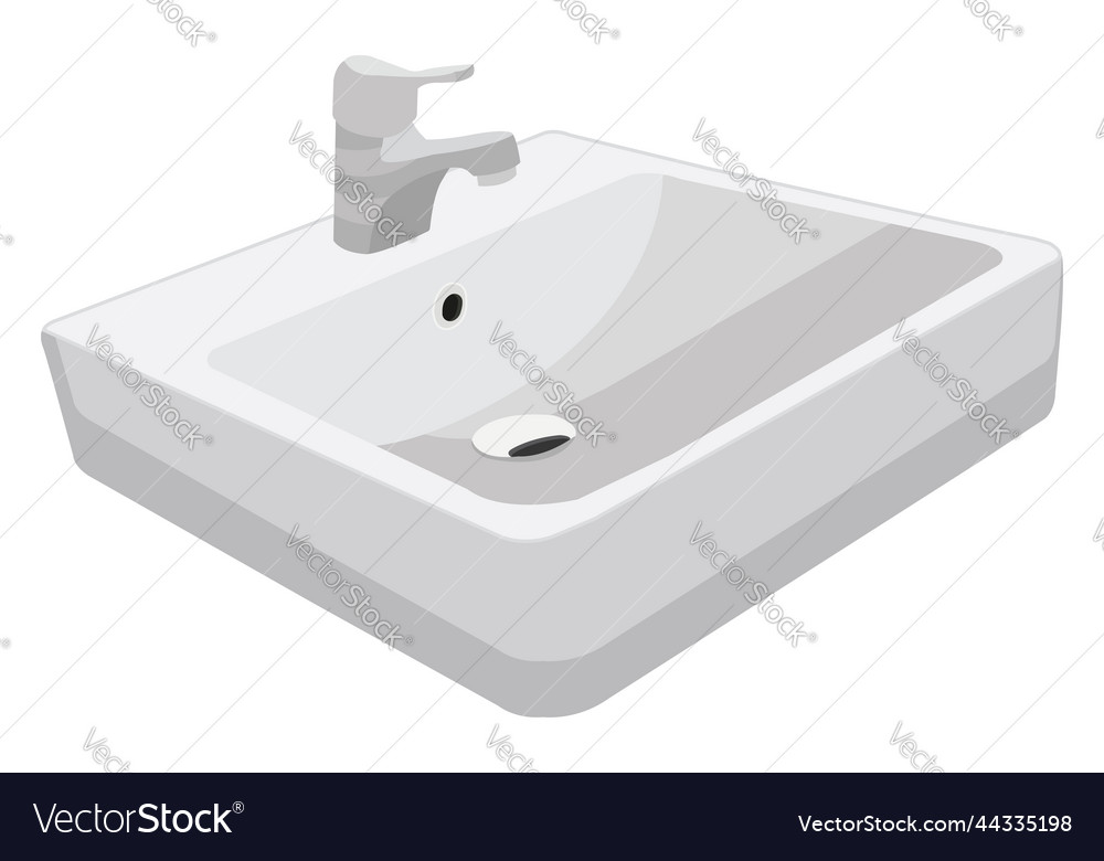 White bathroom sink on a background Royalty Free Vector