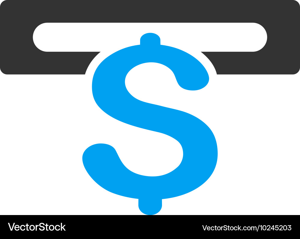 Banking machine flat icon Royalty Free Vector Image