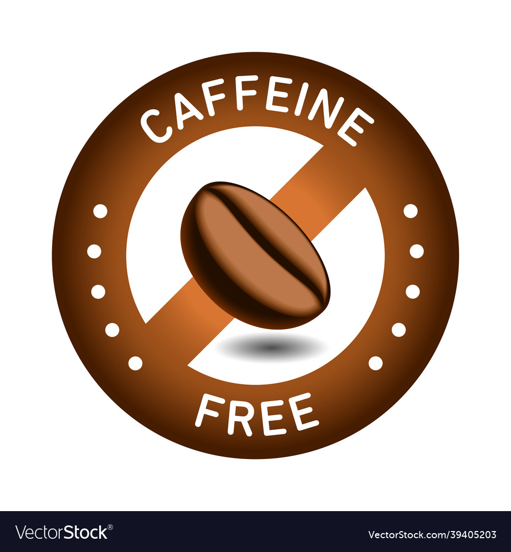 Caffeine free logo icon design badge