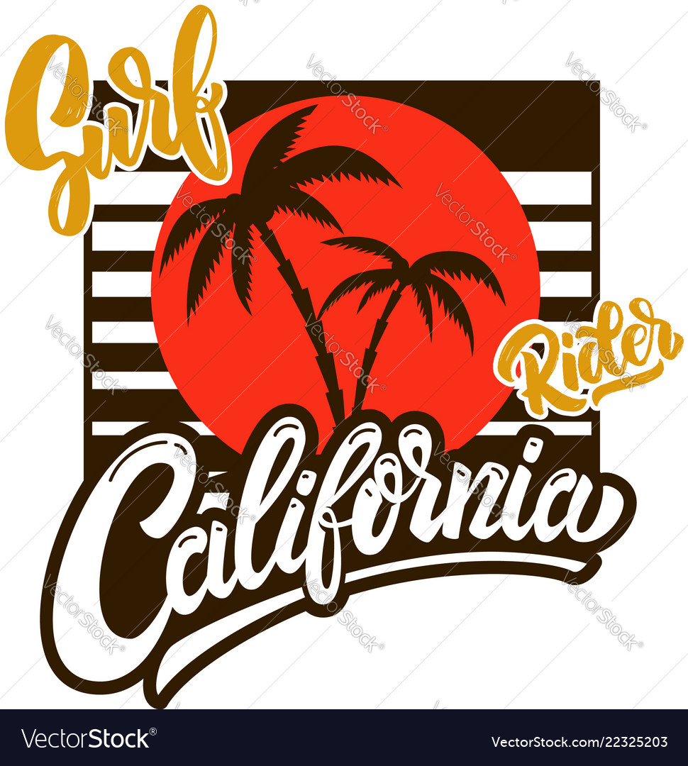 California surf rider poster template Royalty Free Vector