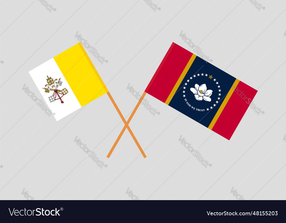 Crossed flags of vatican and the state