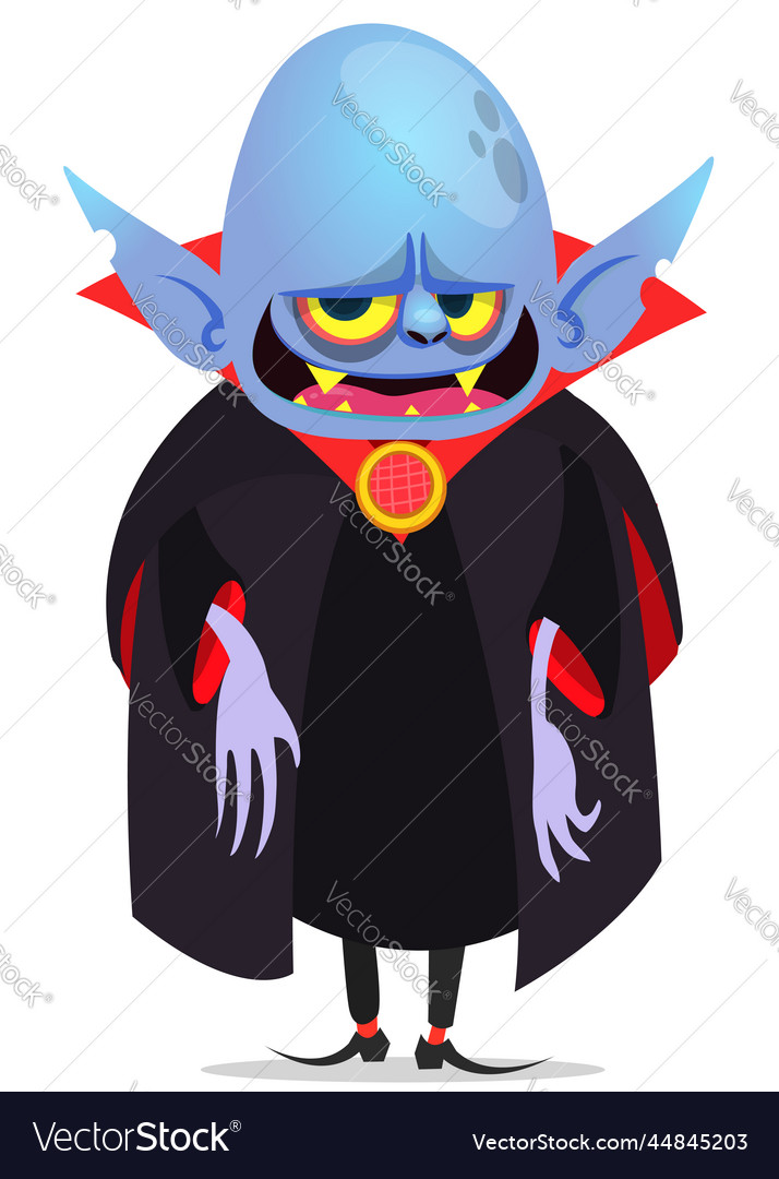 Cute cartoon vampire smiling