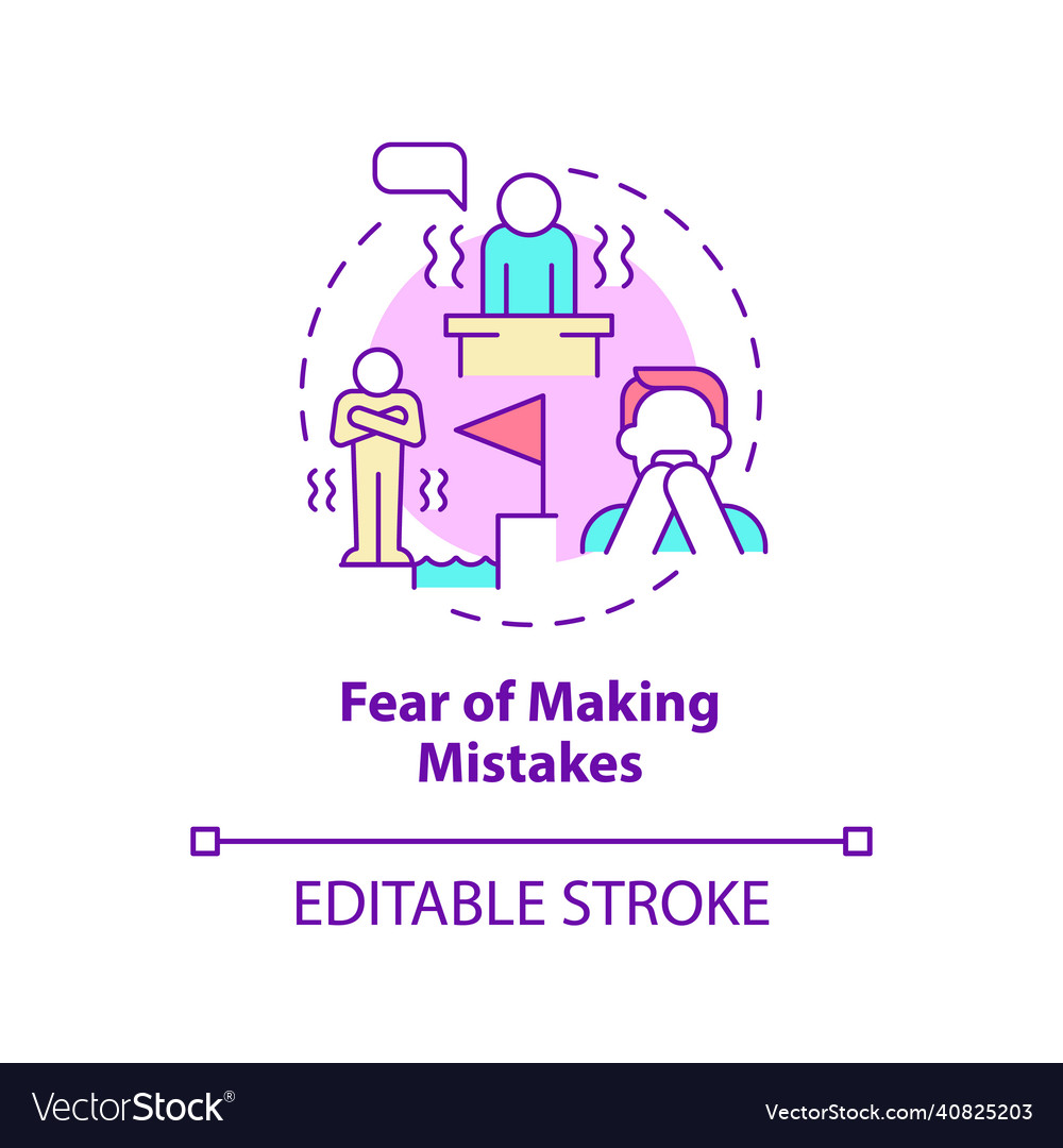 Fear of making mistakes concept icon royalty free vector