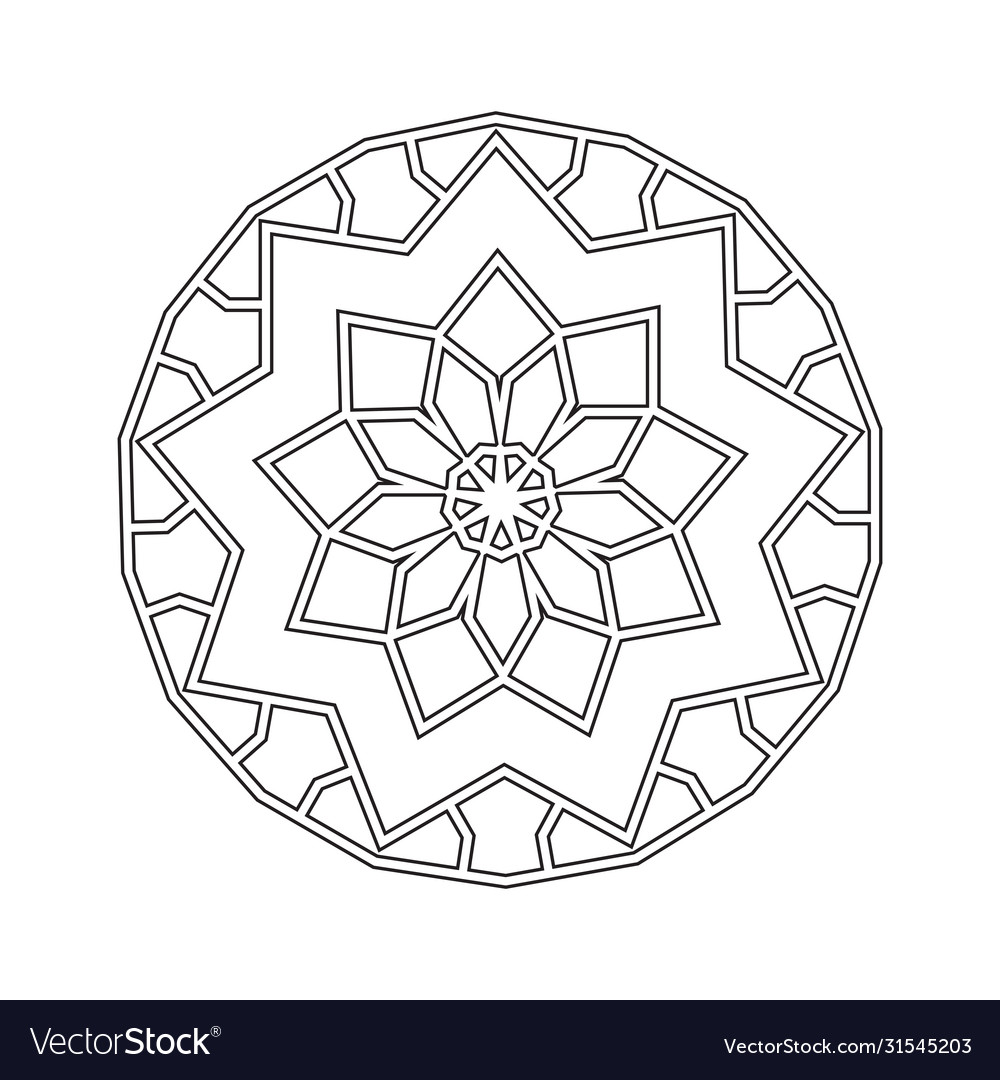 Floral straight lined mandala trendy tattoo Vector Image