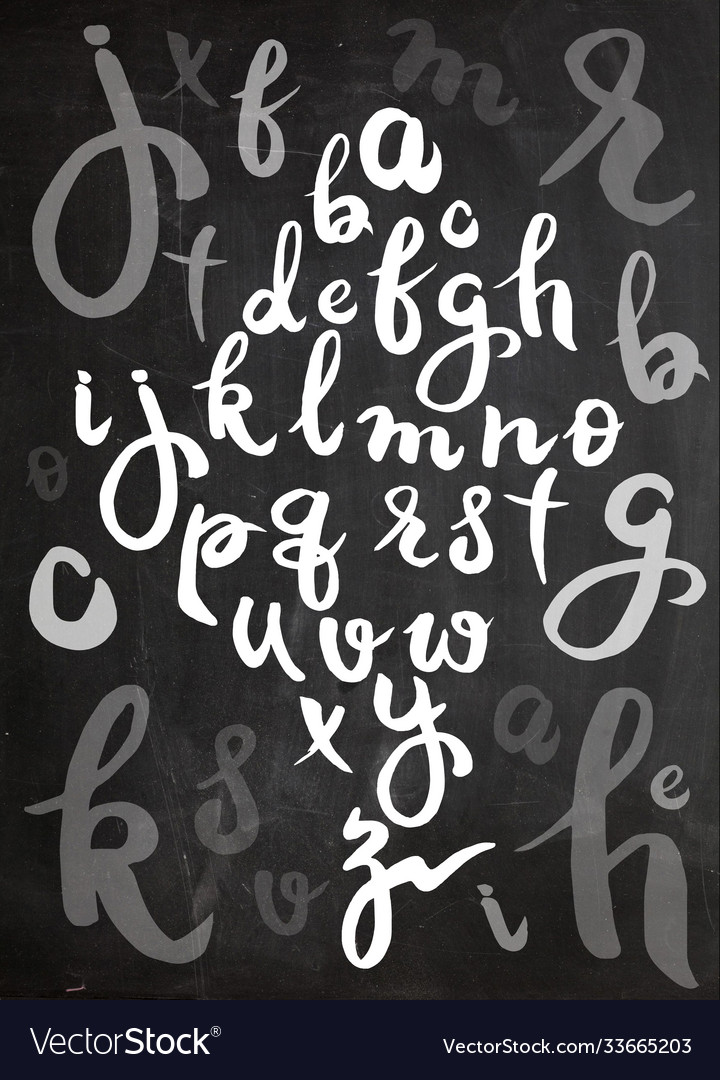 Handwritten brush script letters isolated