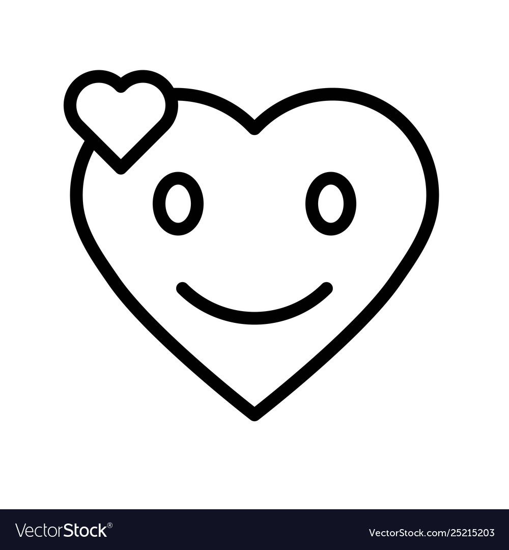 Heart emoticon line style icon editable outline Vector Image