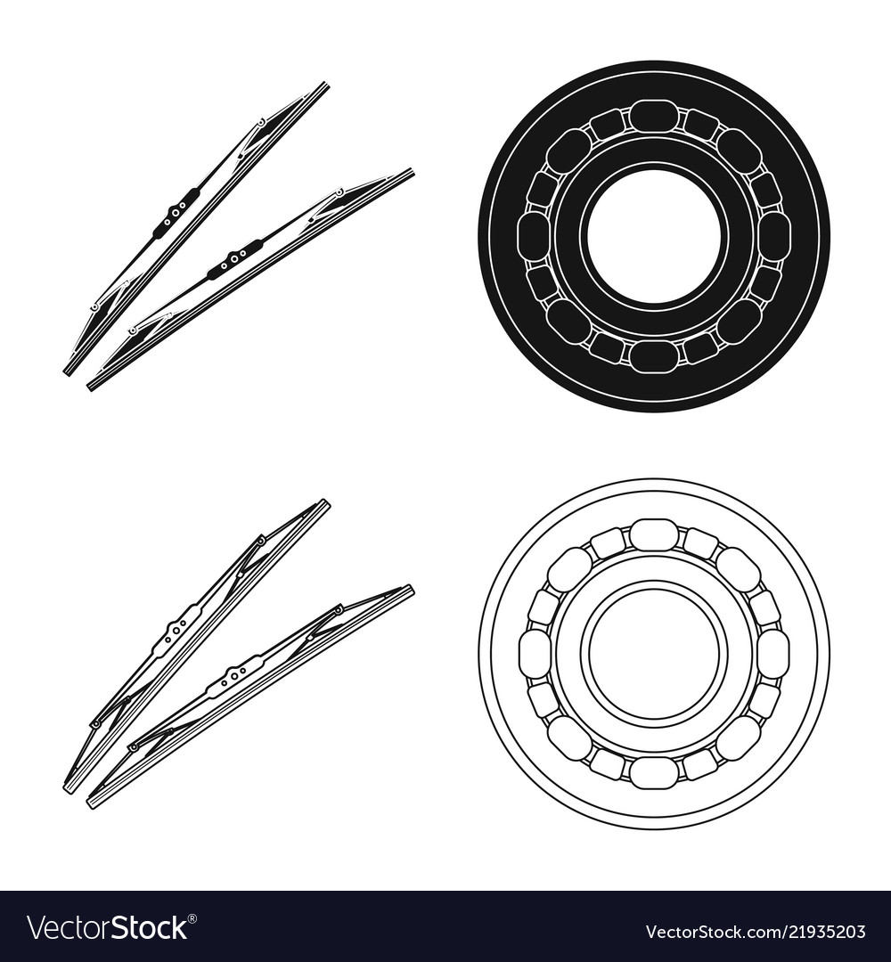 Isolated object of auto and part sign set