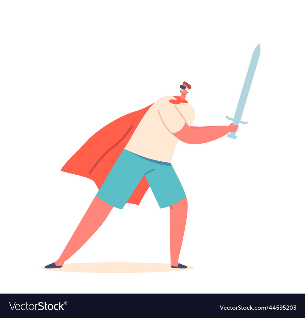 Male character wear knight cape fighting