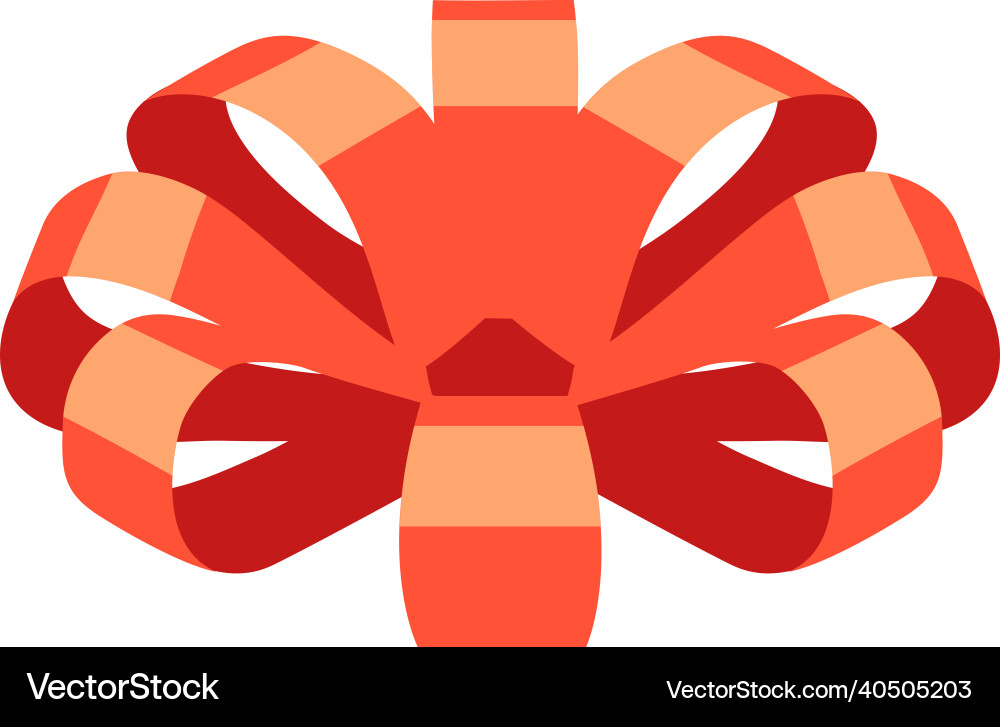 Red bow icon ribbon knot isometric gift Royalty Free Vector