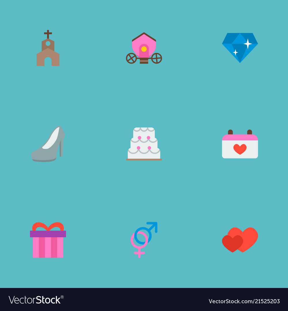 Set engagement icons flat style symbols