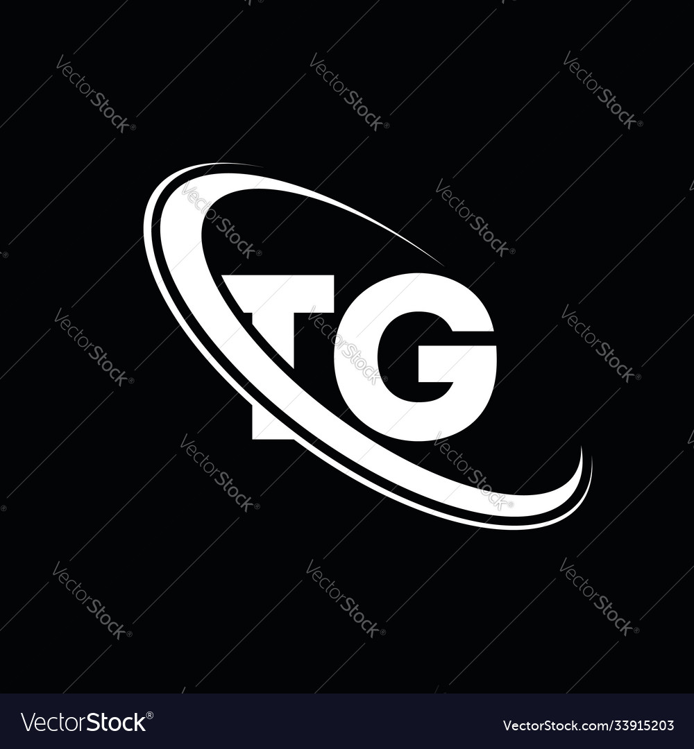 Tg logo t g design white letter tgt Royalty Free Vector