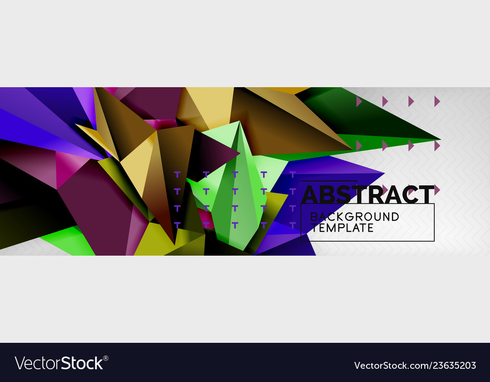 Triangles background techno template vector image Triangles background techno template