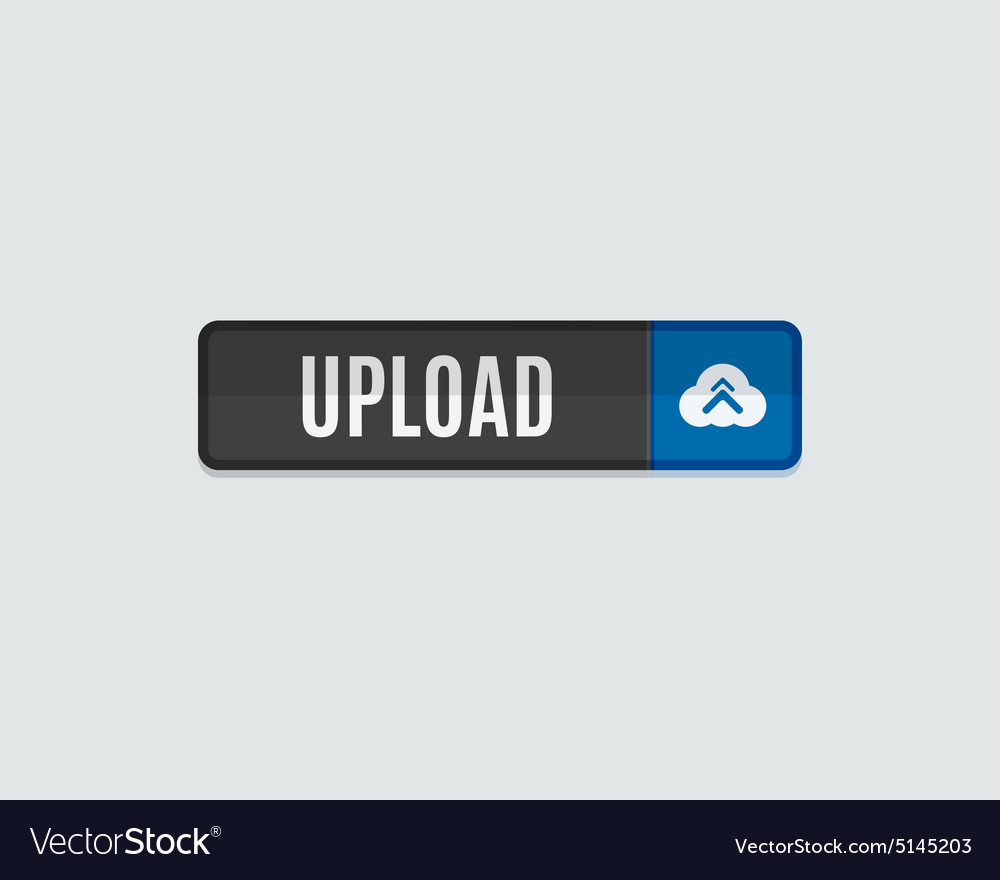 Upload web button flat design