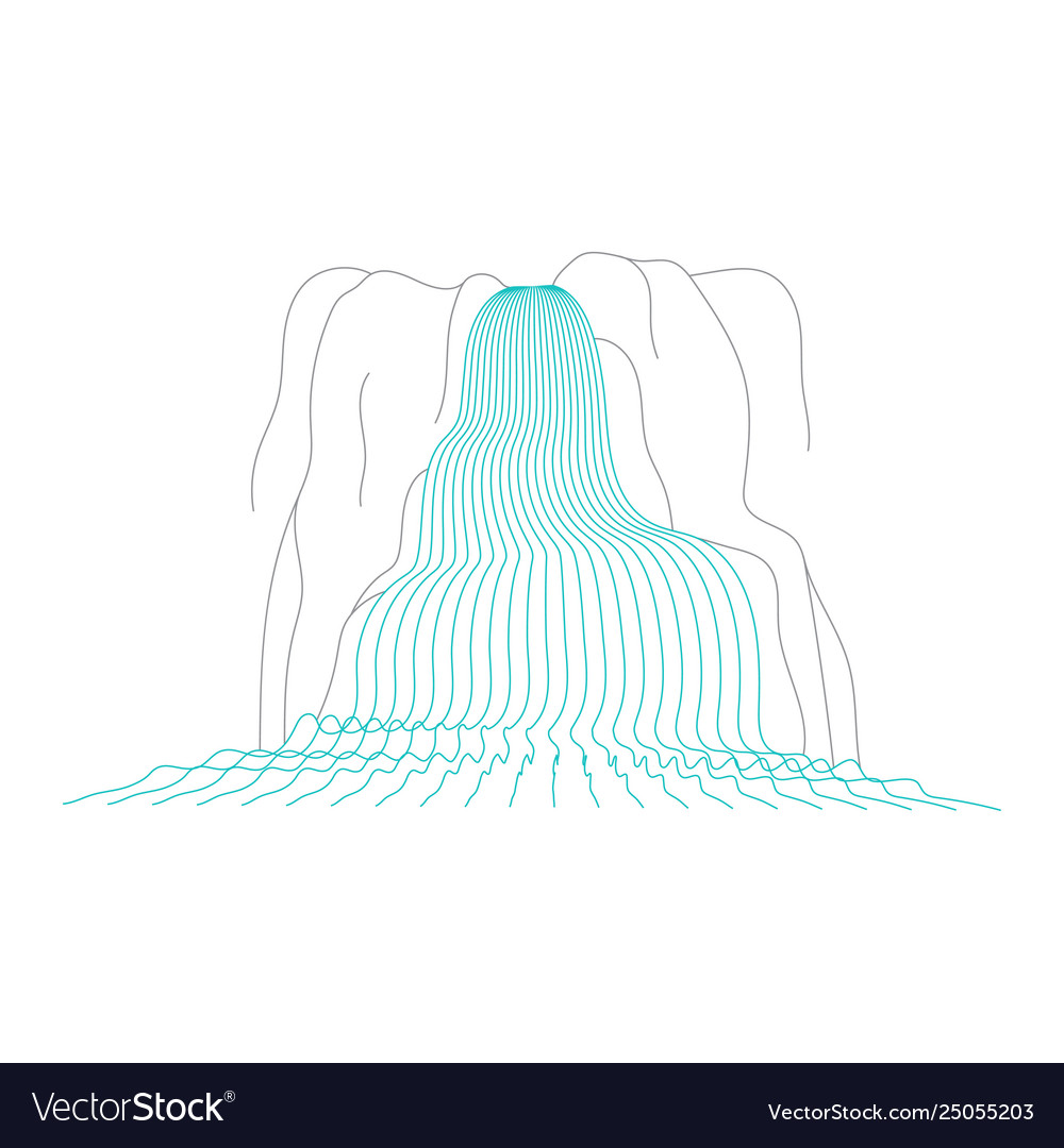 Waterfall cascade Royalty Free Vector Image - VectorStock