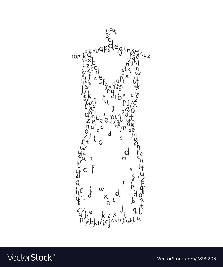 Woman dress with letters on hanger