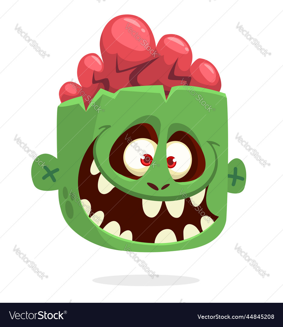 Cartoon funny green zombie character design