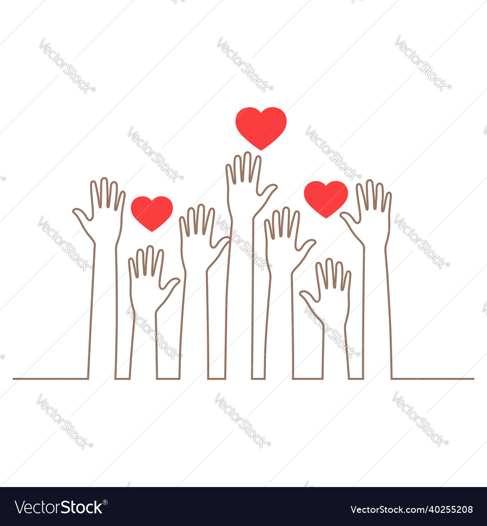 Charity volunteer hand symbol