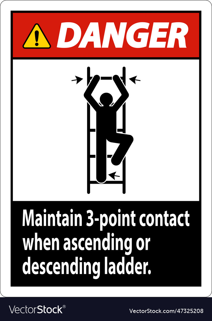 Danger maintain 3 point contact when ascending