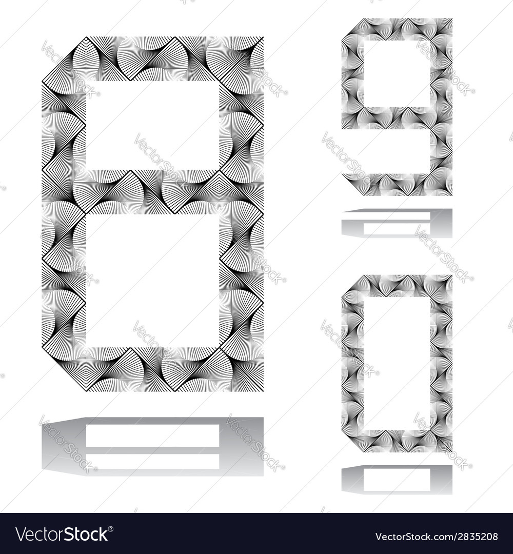 Design numbers set from 8 to 0