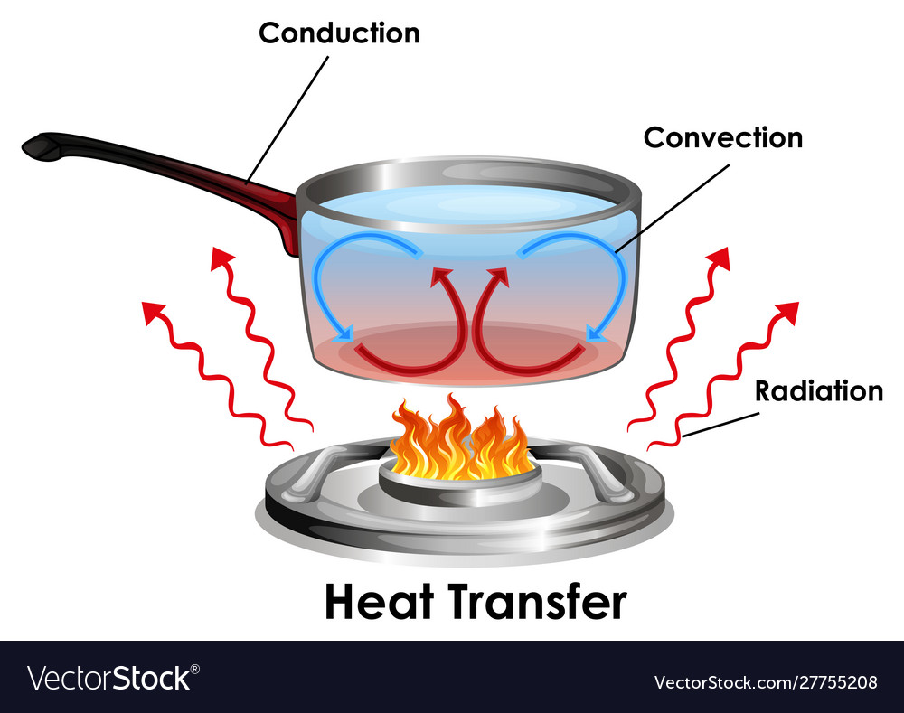 Diagram Showing How Heat Transfer Royalty Free Vector Image