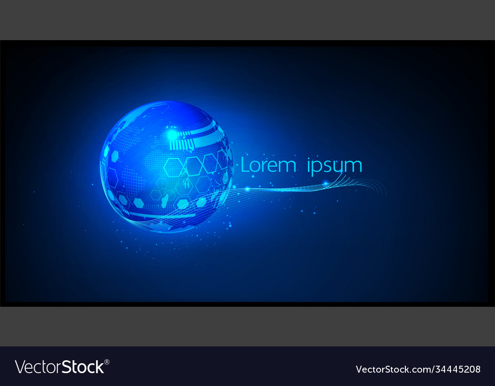 Digital datas on hologram screen using globe