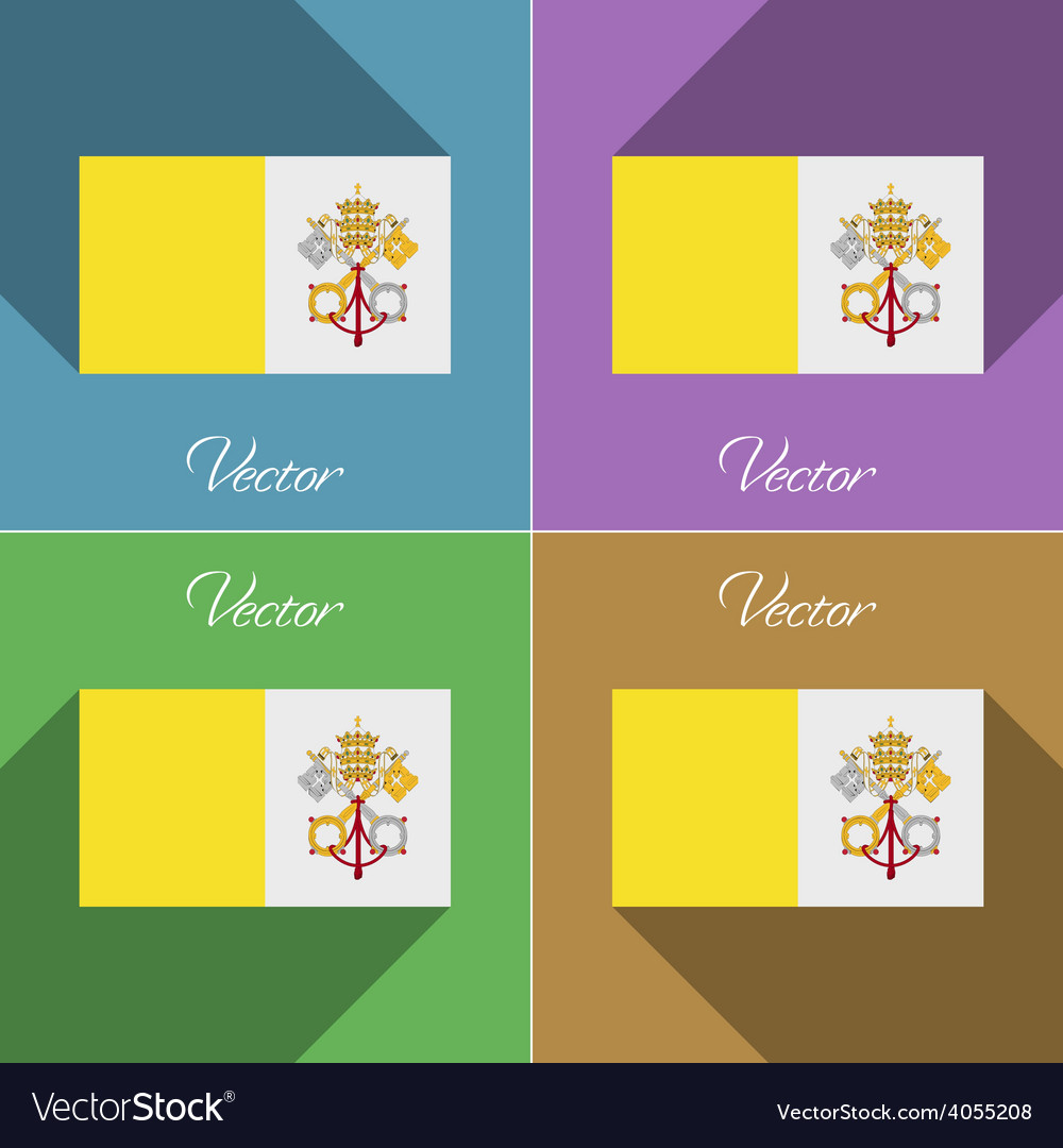 Flags vatican cityholy see set of colors flat