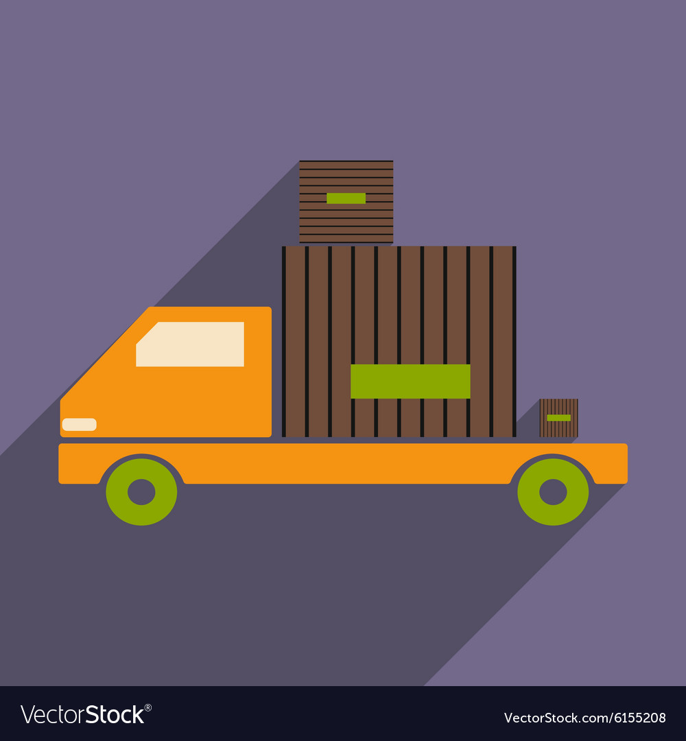 Flat with shadow icon and mobile application car