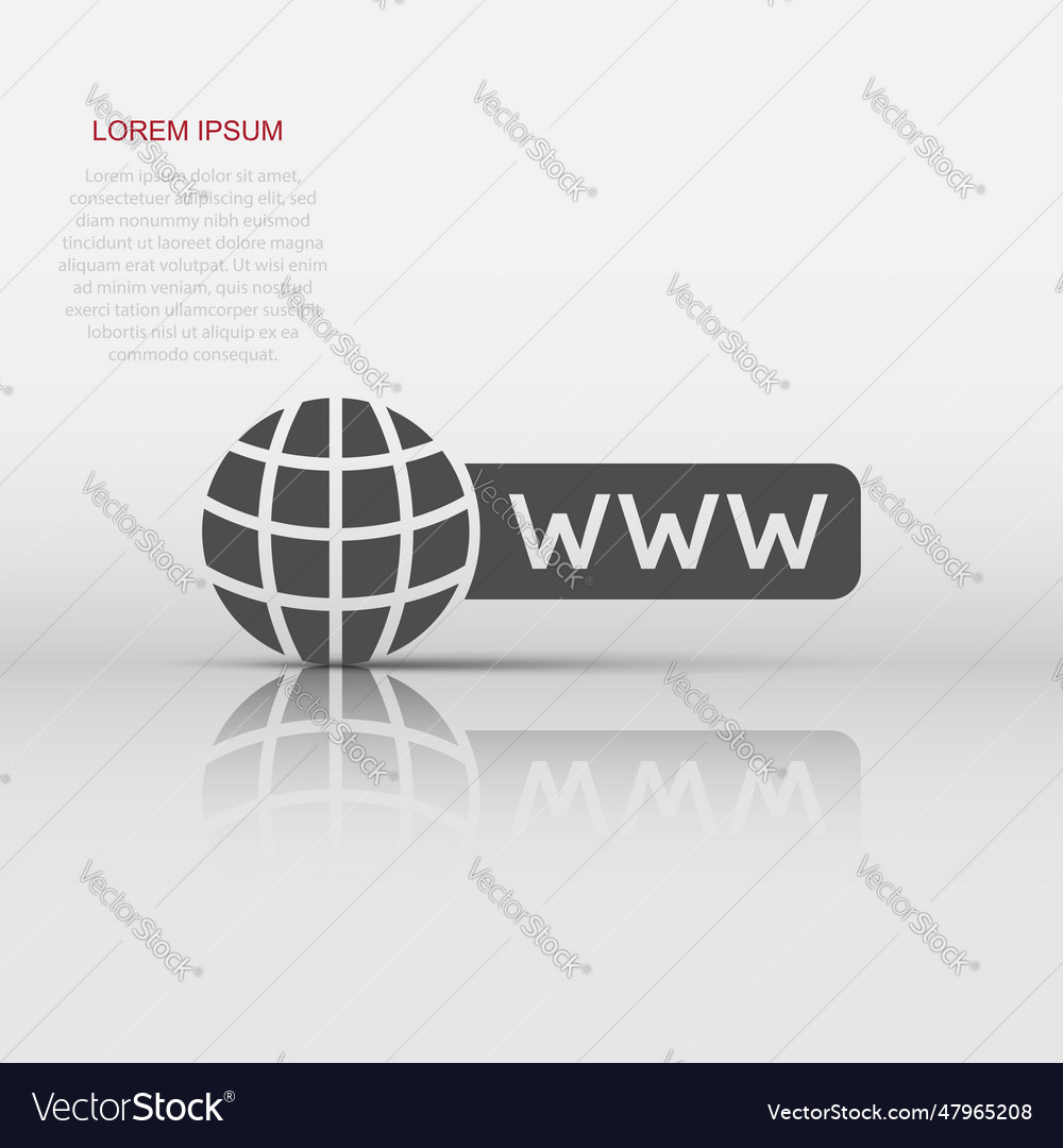 Global search icon in flat style website address