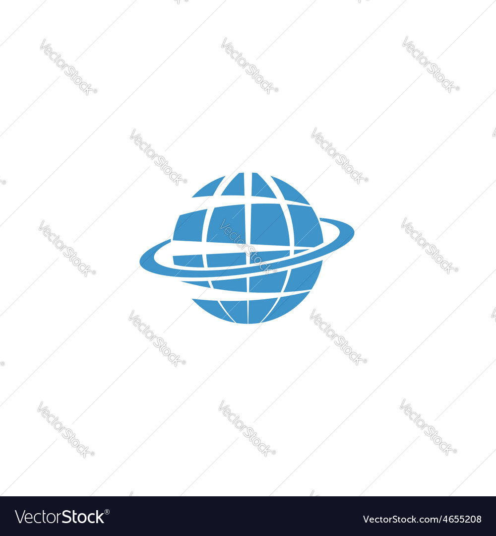 Globe mockup logo blue symbol earth internet or Vector Image