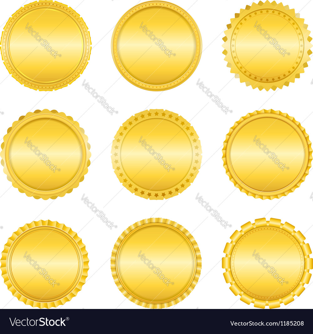 Golden labels Royalty Free Vector Image - VectorStock