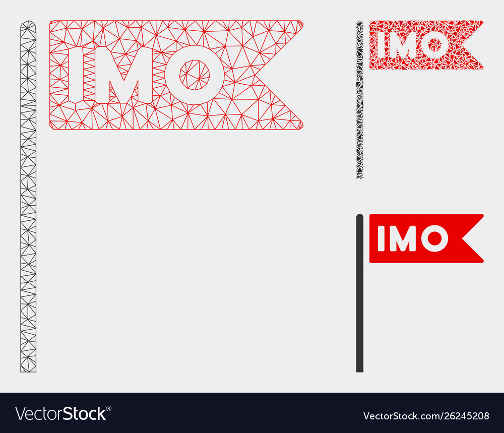 Imo flag mesh 2d model and triangle mosaic vector image Imo flag mesh 2d model and triangle mosaic