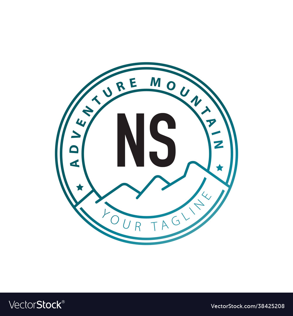 Initial letter ns adventure mountain logo design