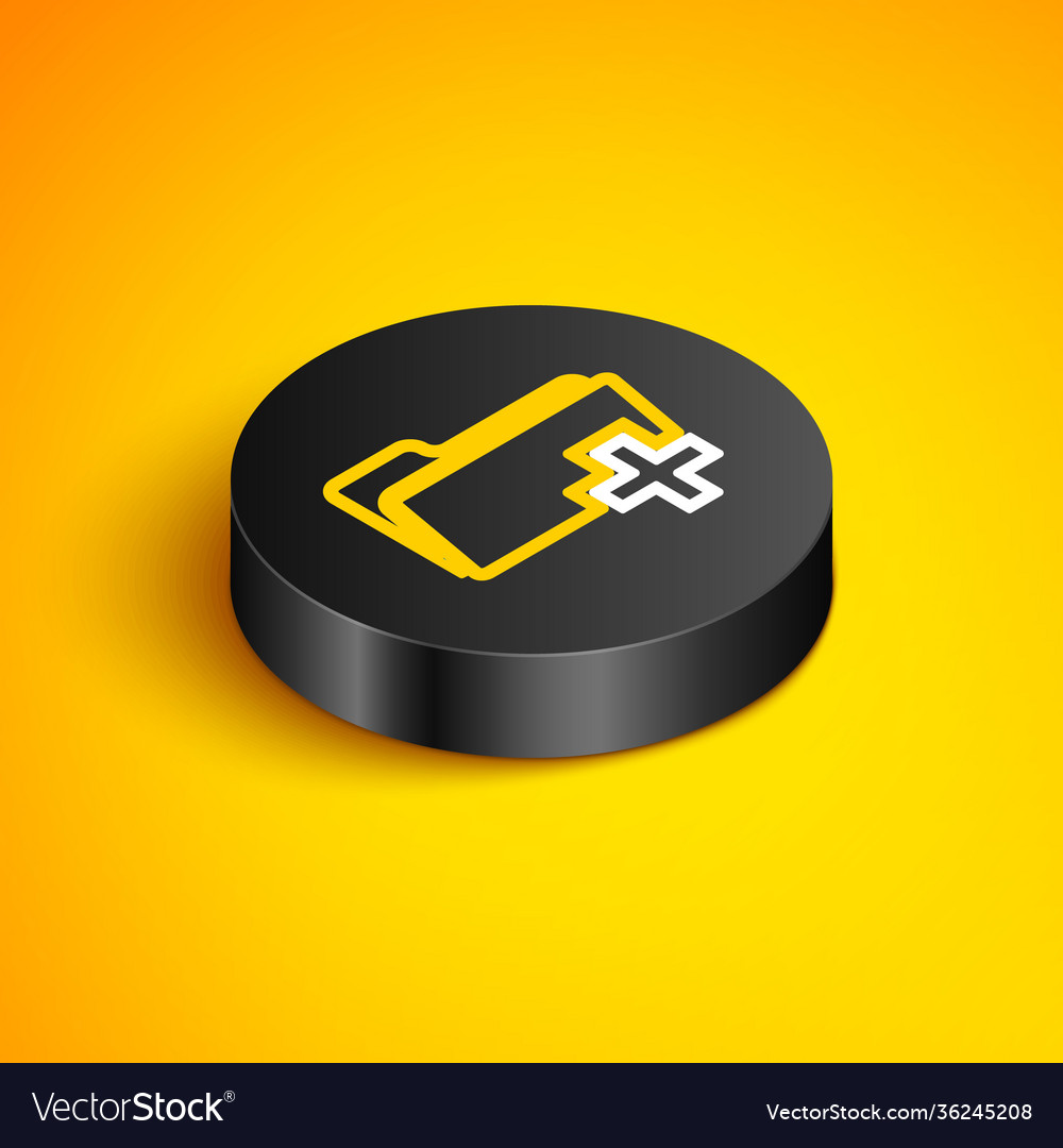 Isometric line add new folder icon isolated vector image Isometric line add new folder icon isolated