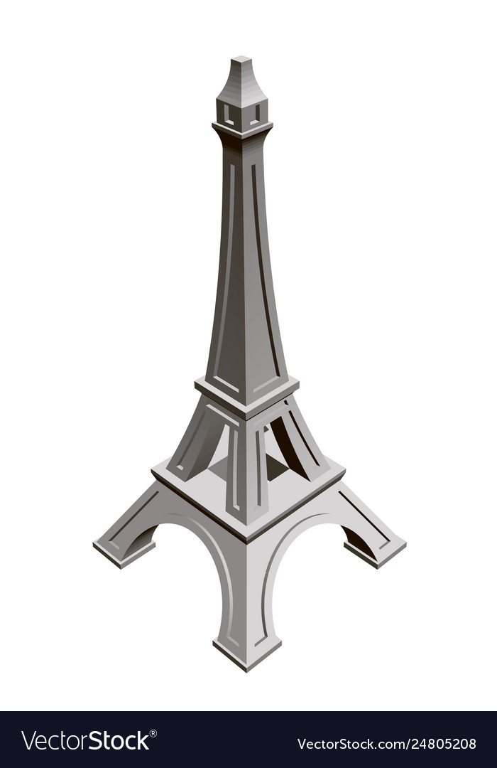 Mini eiffel tower isometric view vector image Mini eiffel tower isometric view