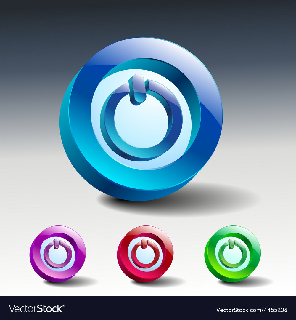 Red round button with start icon
