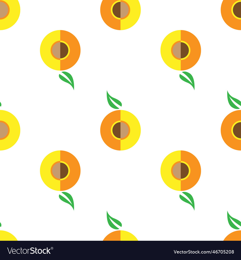 Seamless pattern with peach or apricots