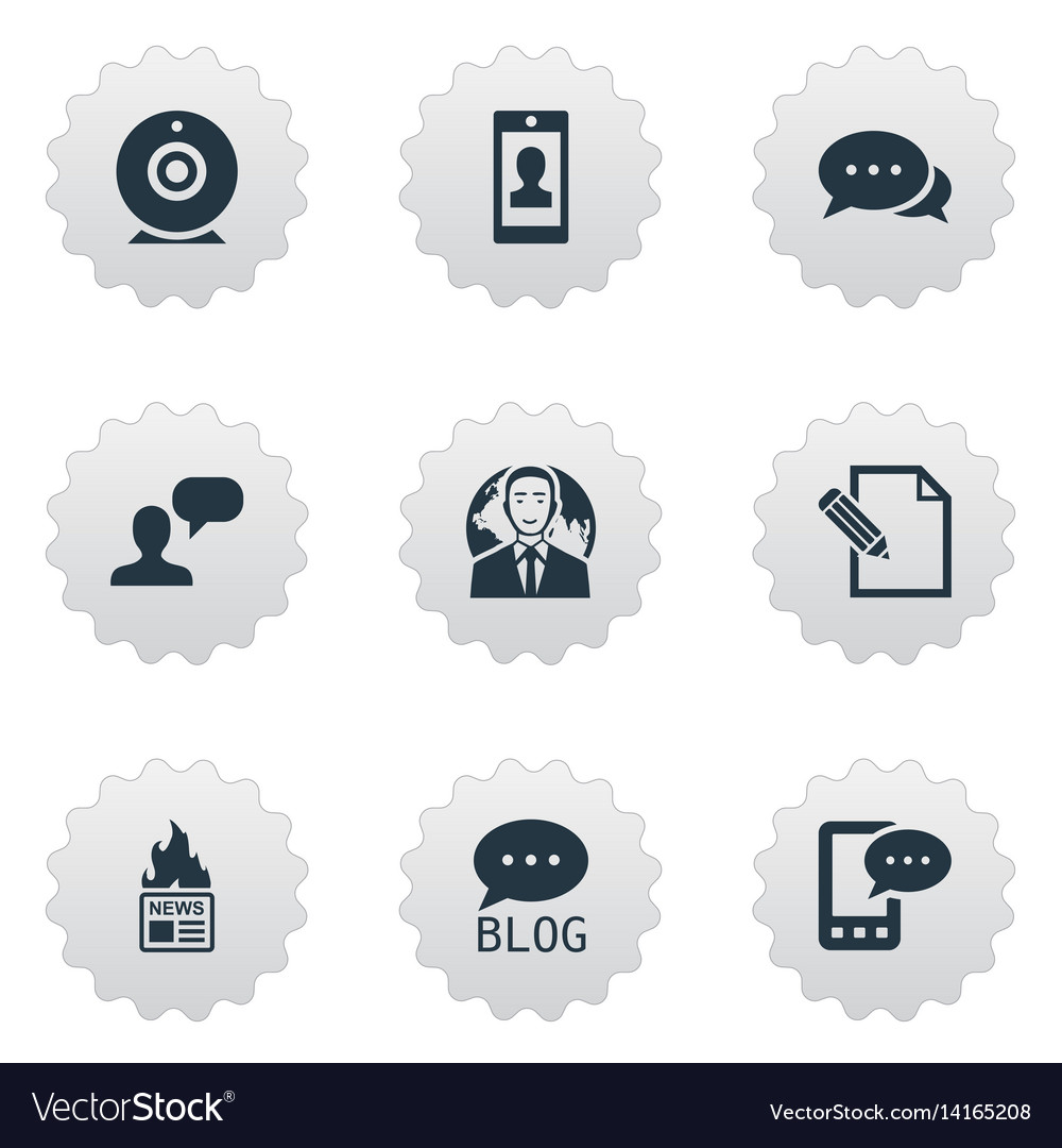 Set of simple blogging icons