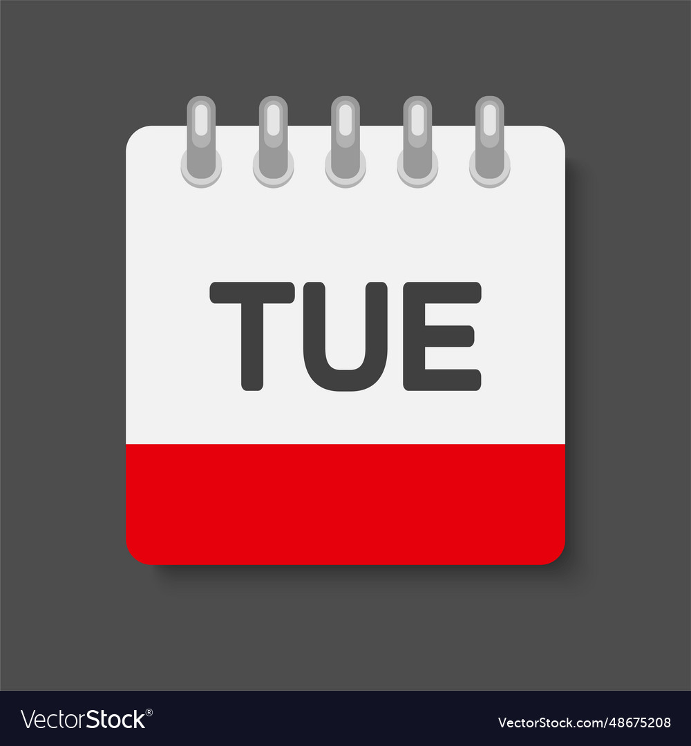 Template icon page calendar day of week tuesday Vector Image