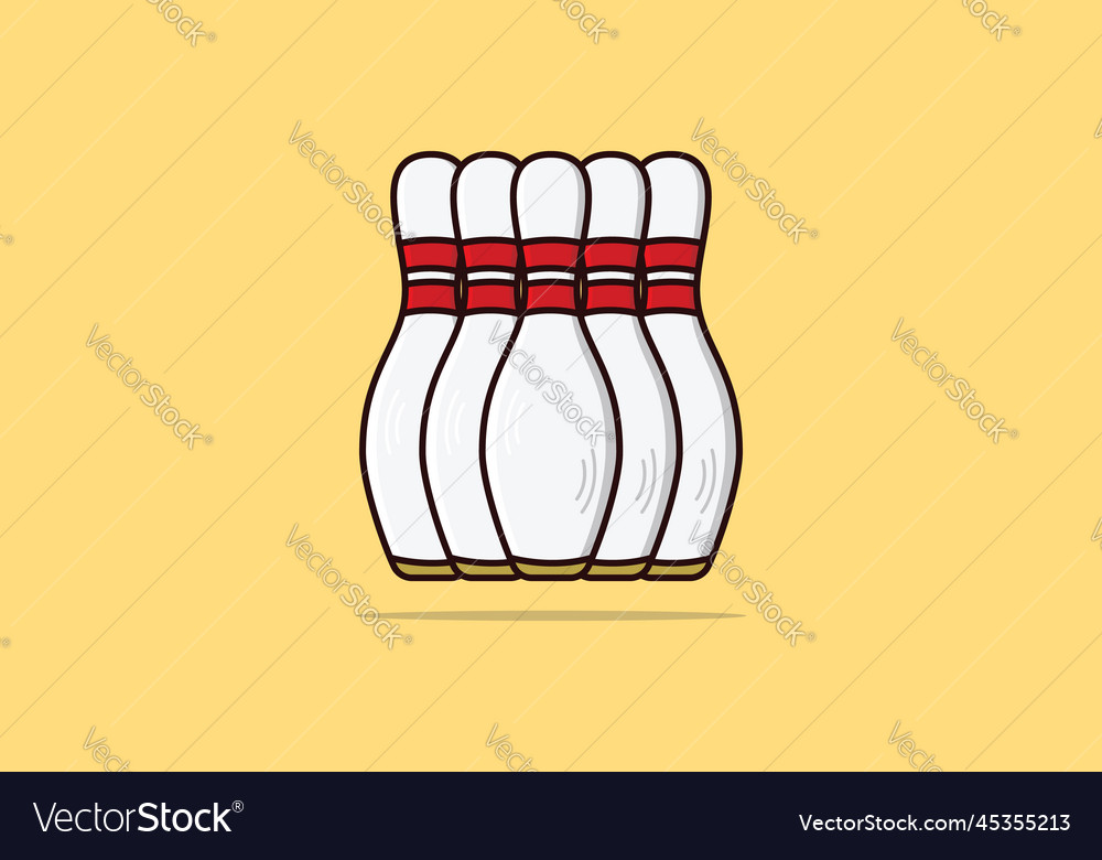 Bowling ball with pins Royalty Free Vector Image