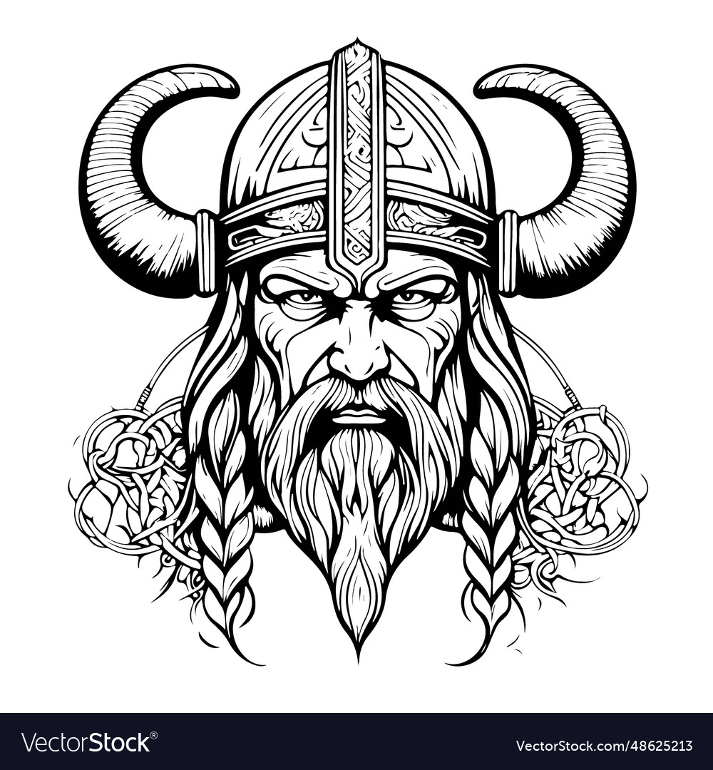 Breathtaking lovely viking emblem logo art Vector Image